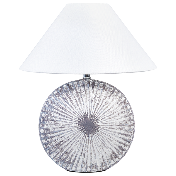 Tischlampe 2er Set YUNA Keramik Silber