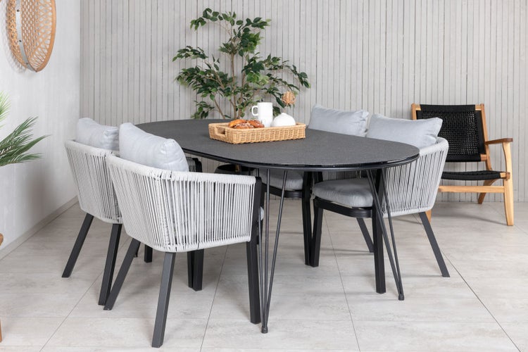 Virya Gartenstuhl inkl. Kissen schwarz. 2er Set