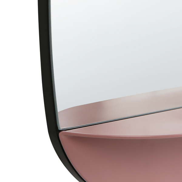 Wandspiegel mit Ablage DOSNON 80 cm 50 cm Metall Rosa