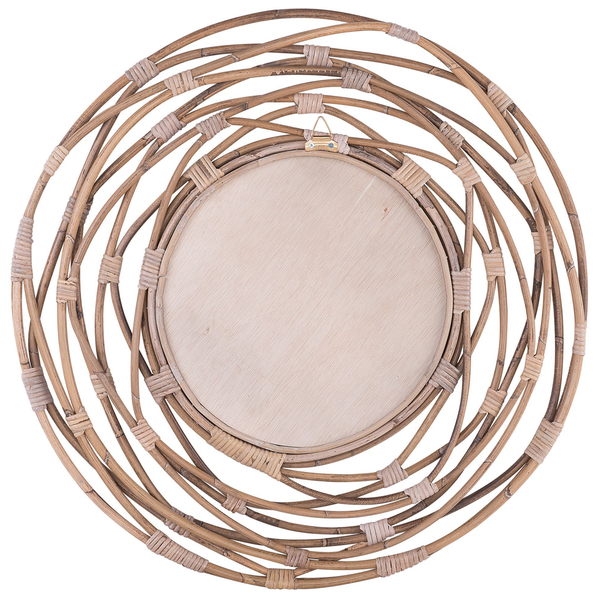 Wandspiegel BURGIS 75 cm 75 cm Rattan Sandbeige