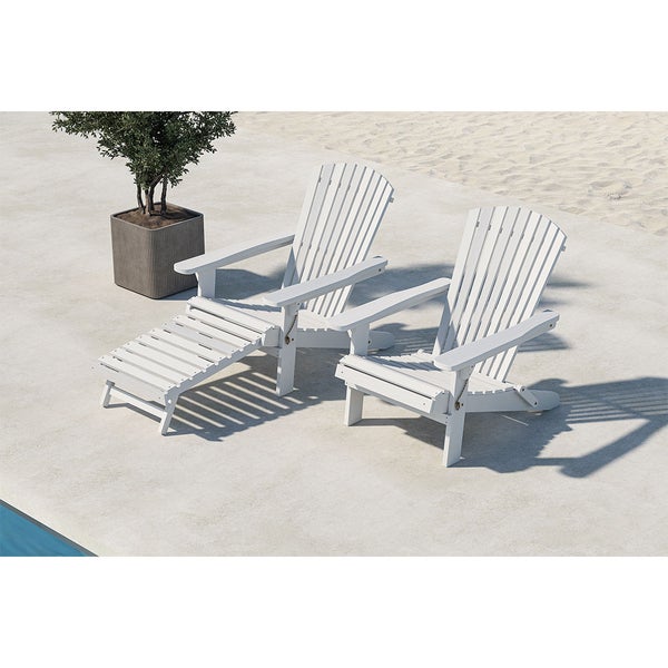 Tropea Loungesessel mit ausziehbarem Fußteil weiß. 74 X 95 X 88 cm