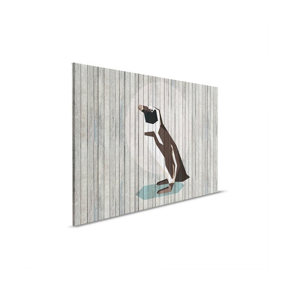 Dekorationstafel mit Pinguinmotiv im Origami Stil