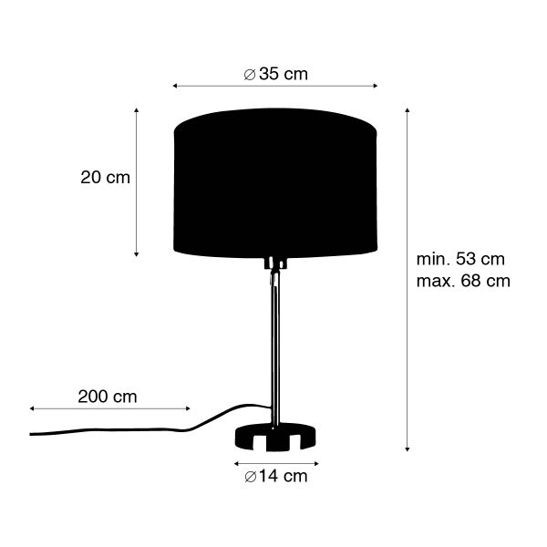 Tischlampe gold verstellbar mit Schirm weiß 35 cm - Parte