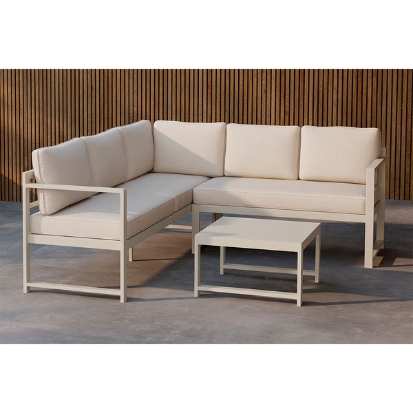 Salvador 1 Ecksofa, 1 Couchtisch beige. 65 X 65 X 35 cm