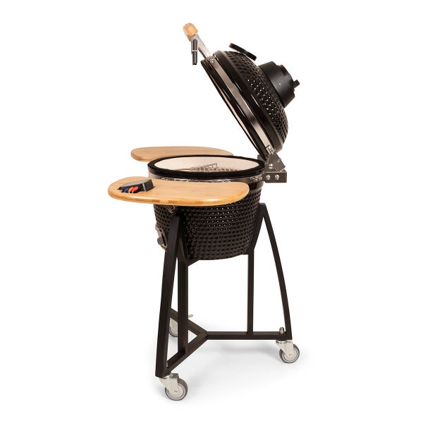 PATTON Keramikgrill Kamado Premium Compact mit Gestell und Ablage - Schwarz