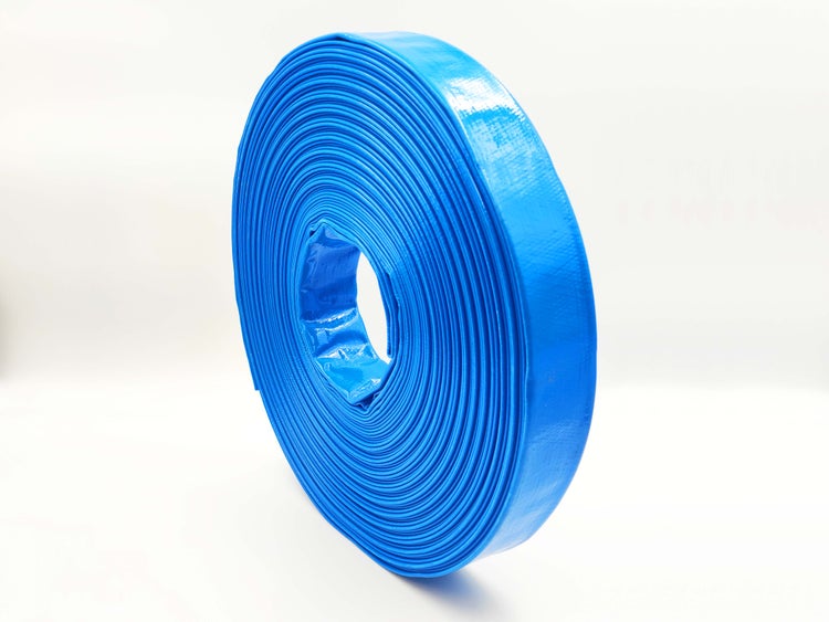 1 Zoll | 25 mm - 50 Meter - PVC Flachschlauch - Bauschlauch - Industrieschlauch - blau