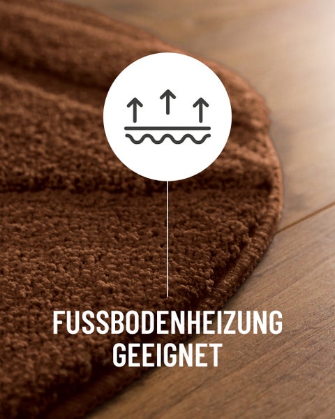 Badematte geeignet für Fußbodenheizung.
