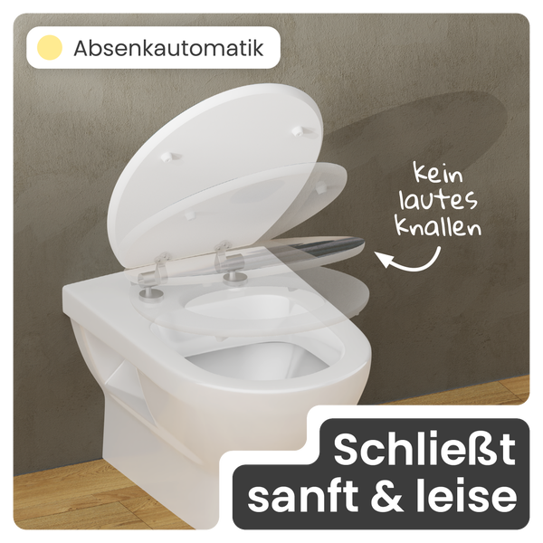 Stand-WC mit Absenkautomatik für sanftes und leises Schließen