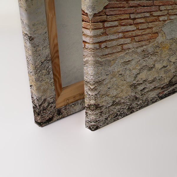 Wandbild auf Leinwand mit Ziegelstein Motiv auf Keilrahmen aus Holz
