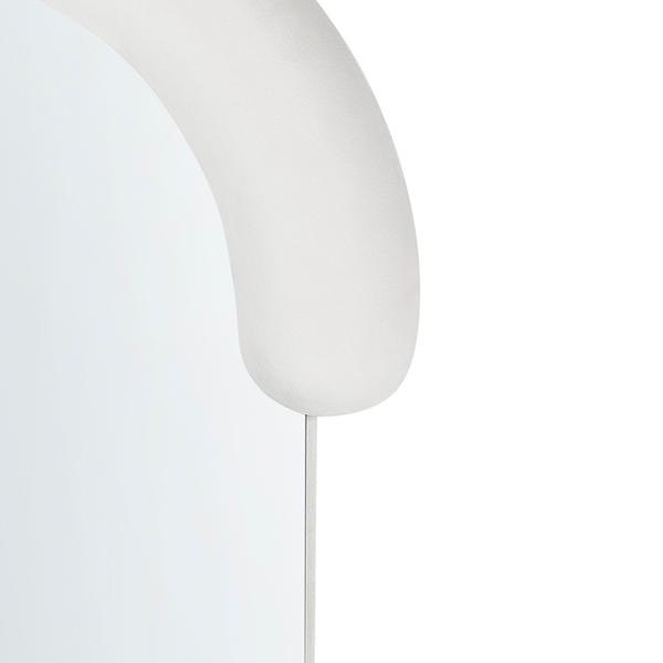 Wandspiegel LOCHES 54 cm 158 cm Samtstoff Weiß