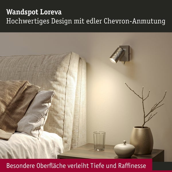 Beleuchtungsserie Loreva mit Wandleuchte, Pendelleuchte, Tischleuchte und Stehleuchte in modernem Design für eine stilvolle Raumbeleuchtung.