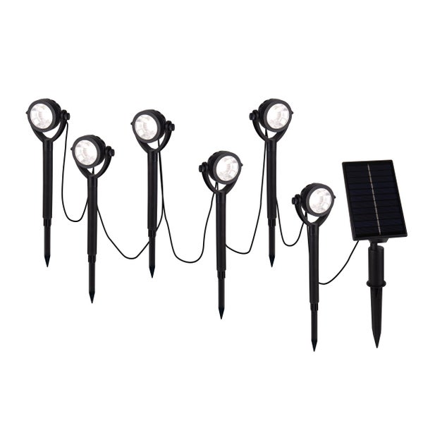 Gartenstrahler Set mit Solarpanel und Erdspieß