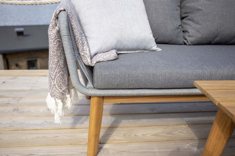Chania Lounge-Set 2 Teile grau,natur. 60 X 110 X 45 cm