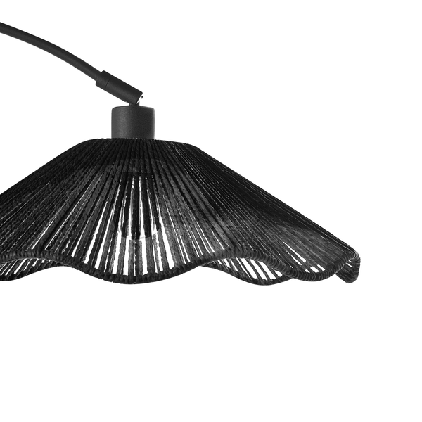 Hängelampe mit schwarzem Seil-Lampenschirm