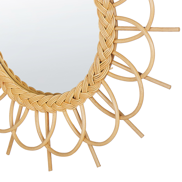 Wandspiegel TELAKIA 60 cm 60 cm Rattan Naturfarben