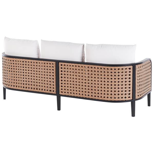 Lounge Set mit Tisch 3-Sitzer MONTEFALCO Metall Weiß