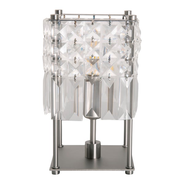Kristalltischleuchte mit Metallfuß für stimmungsvolle Beleuchtung