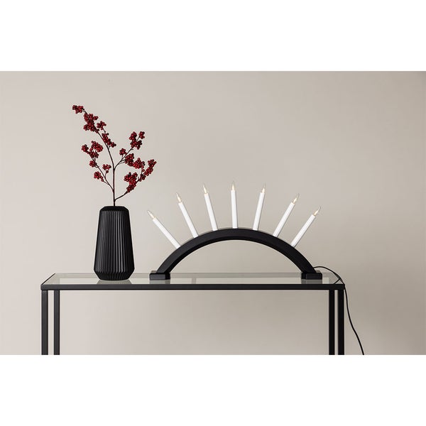 Kebnekaise Adventsleuchter elektrisch 7 Lichter schwarz. 55 X 8 X 34 cm