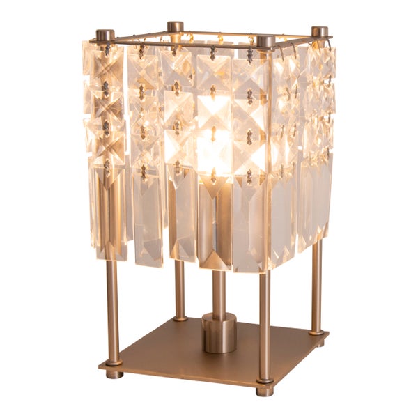 Tischleuchte mit Kristallbehang für stimmungsvolle Beleuchtung