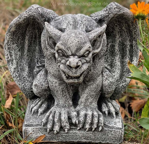 Wasserspeier Gartenfigur aus Steinguss für die Gartendekoration