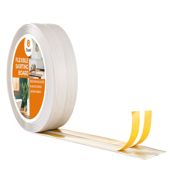 Quest flexible Weichsockelleiste auf Rolle mit selbstklebender Rückseite für Wandabschlüsse