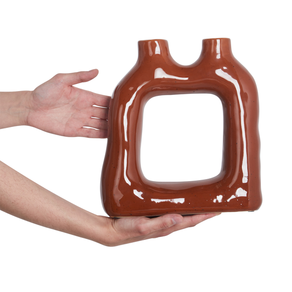 Blumenvase MULLET Steinzeug 28 cm Braun