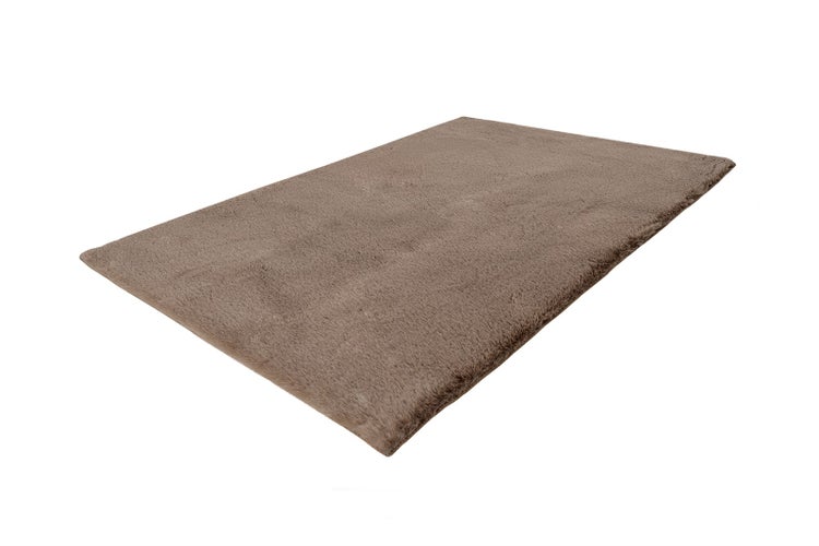 Kurzflor Teppich Oasisia Dunkelbeige 22 mm Uni 65 x 100 cm