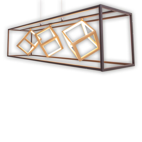 Esstisch mit Dekoration, Stühlen und Hängeleuchte im modernen Design.