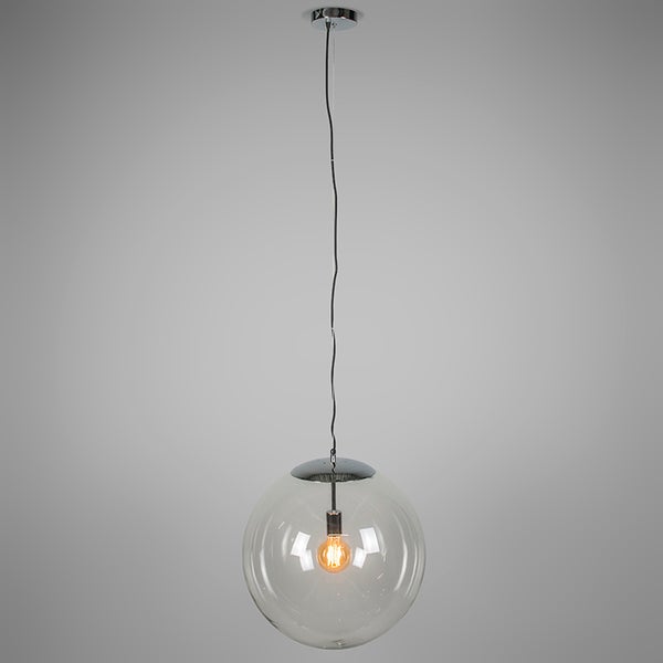 Skandinavische Hängelampe Chrom mit Klarglas - Ball 50