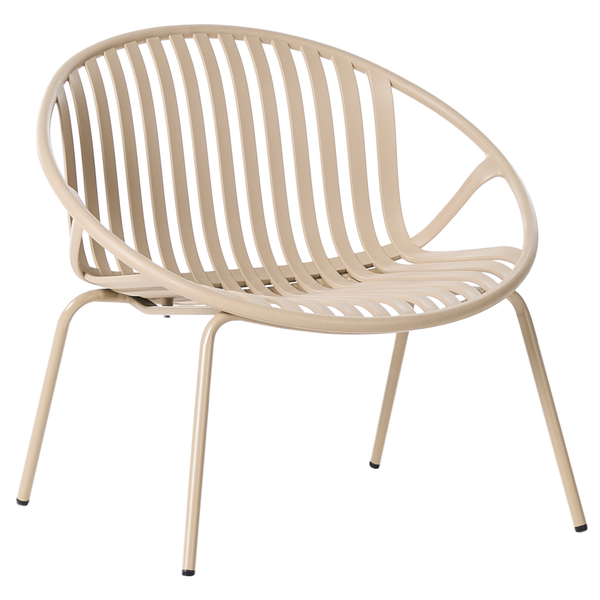 Gartenstuhl mit Stahlgestell und gerippter Sitzfläche