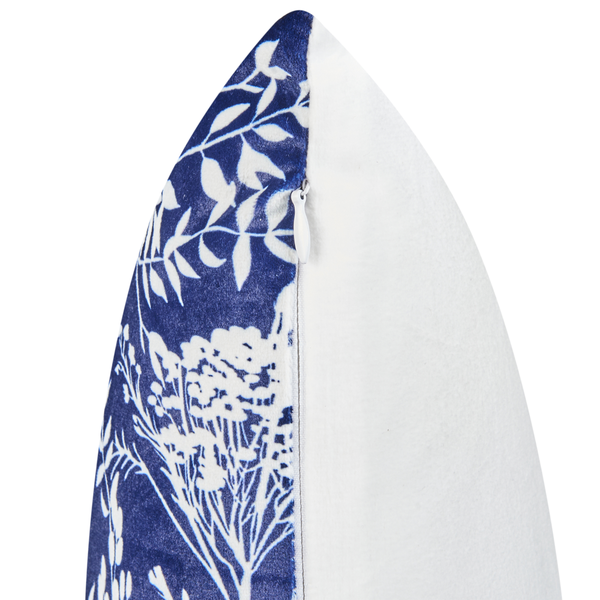 Gartenkissen 2er Set GLIMMER Pflanzenmuster 45 x 45 cm Blau