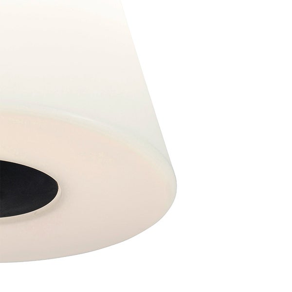 Außen Stehlampe schwarz mit weißem Schirm 35 cm IP65 - Virginia