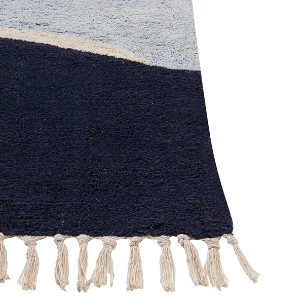 Teppich XINALI Blau 140 x 200 cm Baumwolle