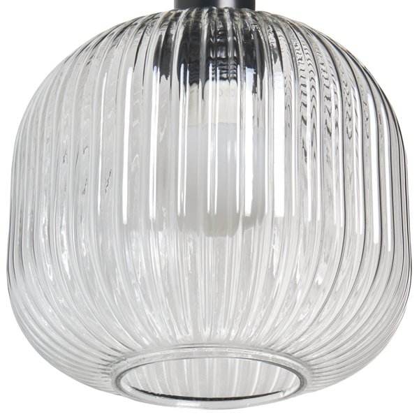 Hängelampe aus geriffeltem Glas