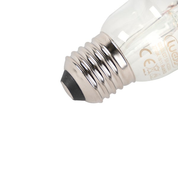 Nahaufnahme einer E27-Glühbirne mit Schraubsockel