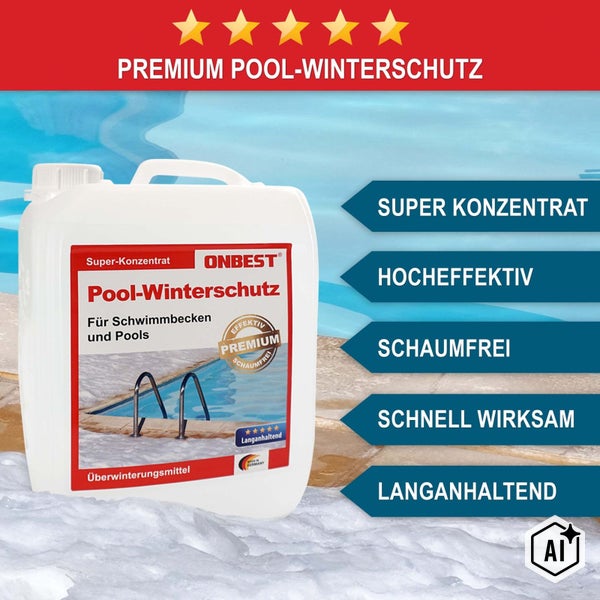 ONBEST Pool Winterschutz Kanister als Superkonzentrat zur effektiven schaumfreien Einwinterung von Schwimmbecken