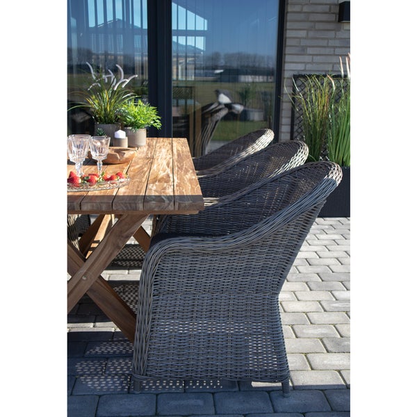 Muline Gartentisch 90x200 cm Teakholz massiv. 90 X 200 X 75 cm