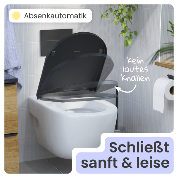 Wand-WC mit Absenkautomatik für leises Schließen