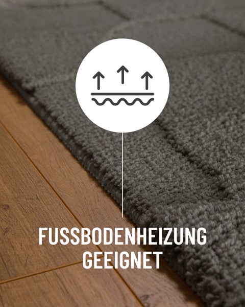 Teppich geeignet für Fußbodenheizung.