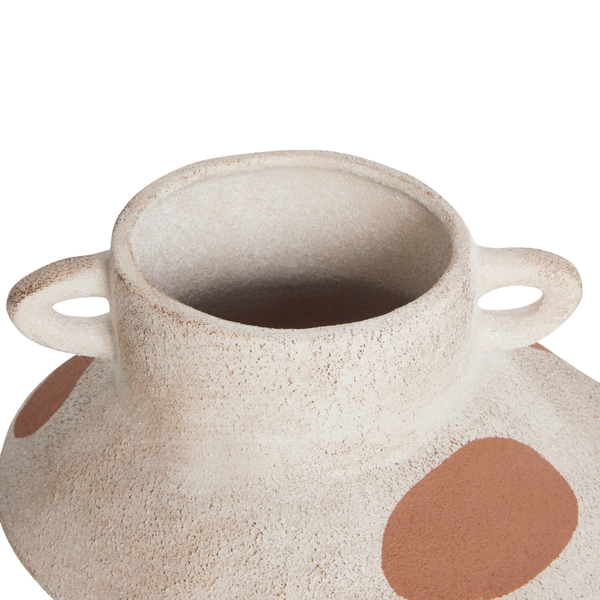 Blumenvase ALOSIDAE Steinzeug 19 cm Hellbeige