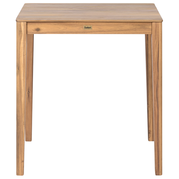 Quadratischer Holztisch für den Aussenbereich