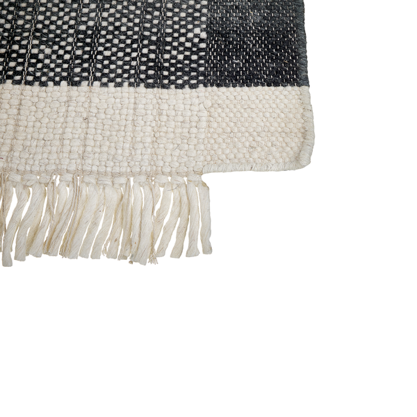 Teppich ATLANTI Schwarz 80 x 150 cm Wolle