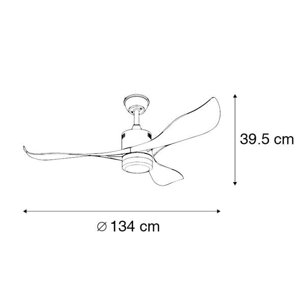 Deckenventilator weiß inkl. LED und Fernbedienung - Kolm