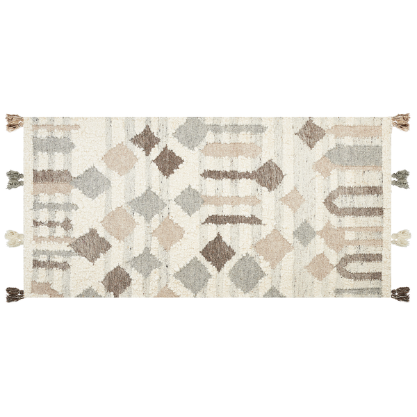 Teppich KAGHTSRASHEN Beige 80 x 150 cm Wolle Kelim