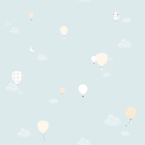 Sanders und Sanders Tapete Luftballons Hellblau - 53 cm x 10 m - 640284