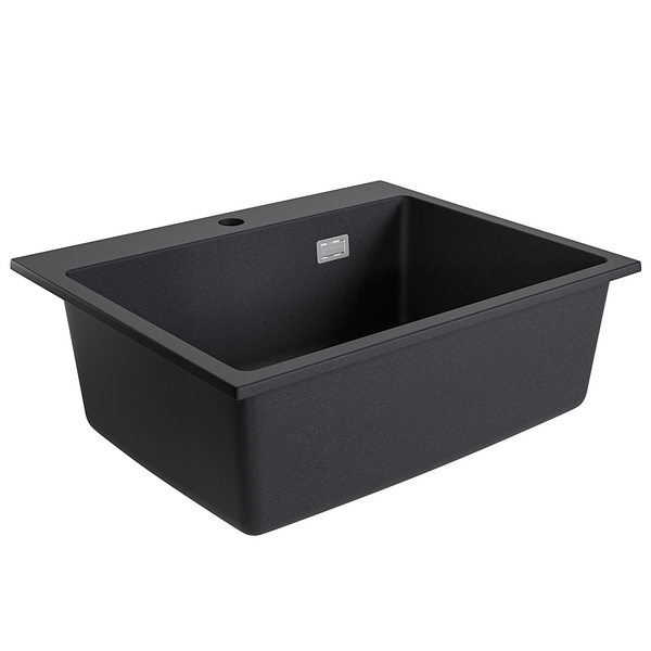 Einbau-Küchenspüle aus Verbundwerkstoff mit einem Becken und Hahnloch