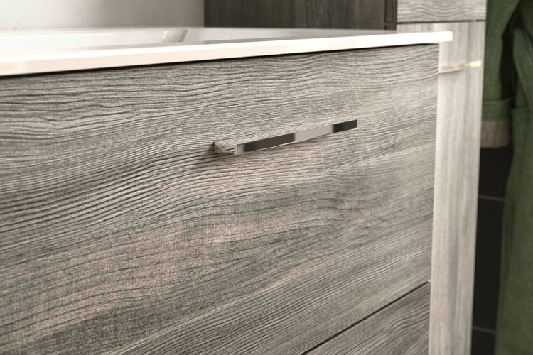 York Waschbeckenunterschrank 60cm 2 Schubladen rauchfarbenen. 60 X 44 X 52 cm