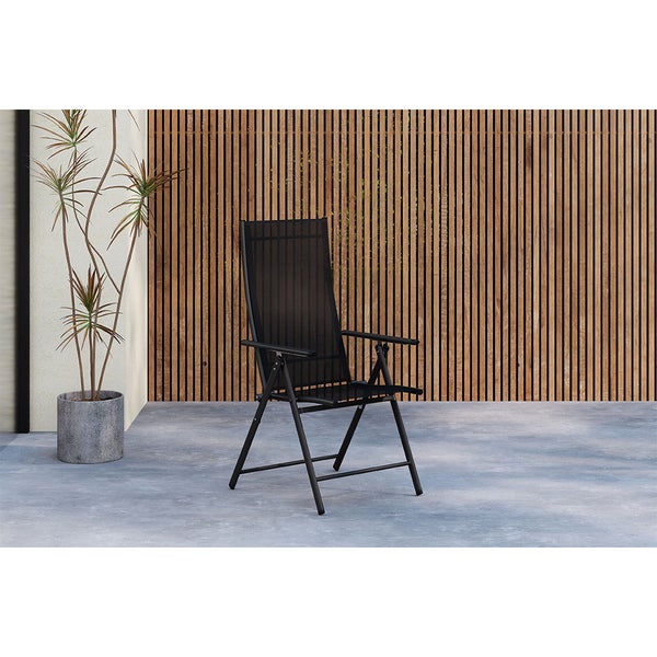 Levanzo Gartenstuhl Positionsliege schwarz. 2er Set