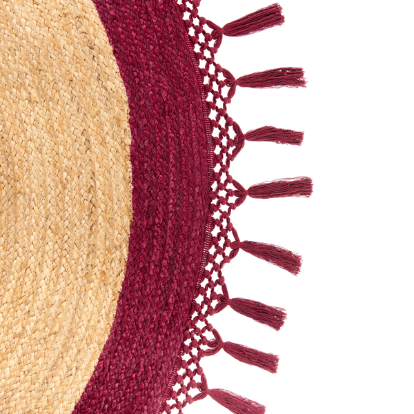 Teppich MARTS Dunkelrot ø 140 cm Jute
