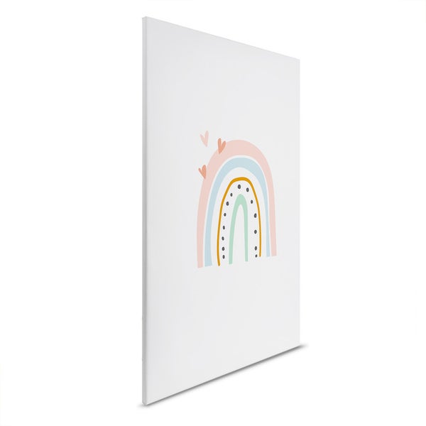 Leinwandbild mit Regenbogen und Herzen für die Wanddekoration